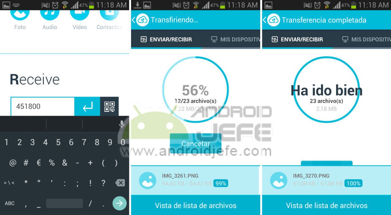 Aplicacion para transferir archivos android a iphone
