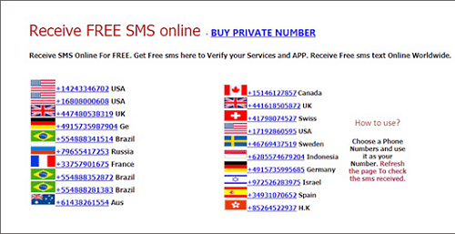 Sitios con números virtuales para recibir sms de validación