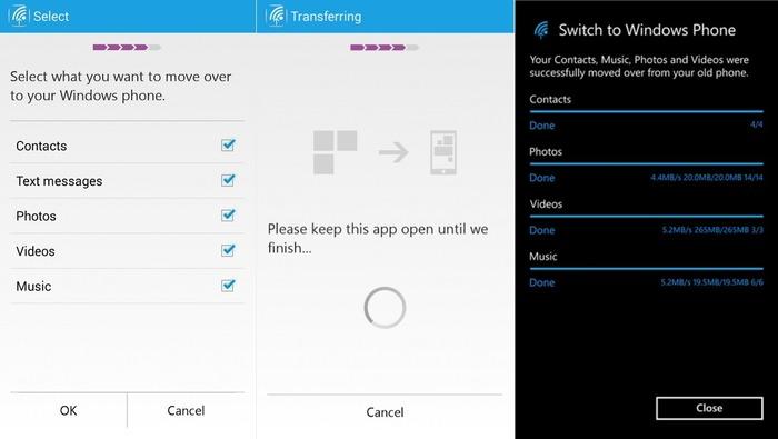 Transferir datos de windows phone a android