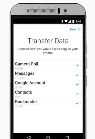 Traspasar datos android a iphone