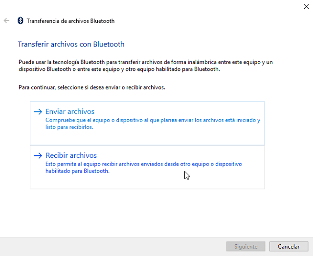 Windows no pudo transferir algunos archivos bluetooth
